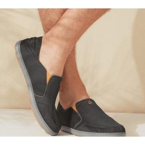 Olukai Nohea Mesh Mens Size 11 Brown Slip On Embroidered Logo Comfort Sneakers - Picture 2 of 14